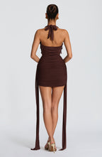 Gemma Mini Dress - Plum Brown