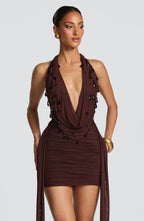 Gemma Mini Dress - Plum Brown