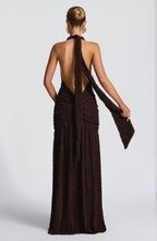 Luna Maxi Dress - Plum Brown
