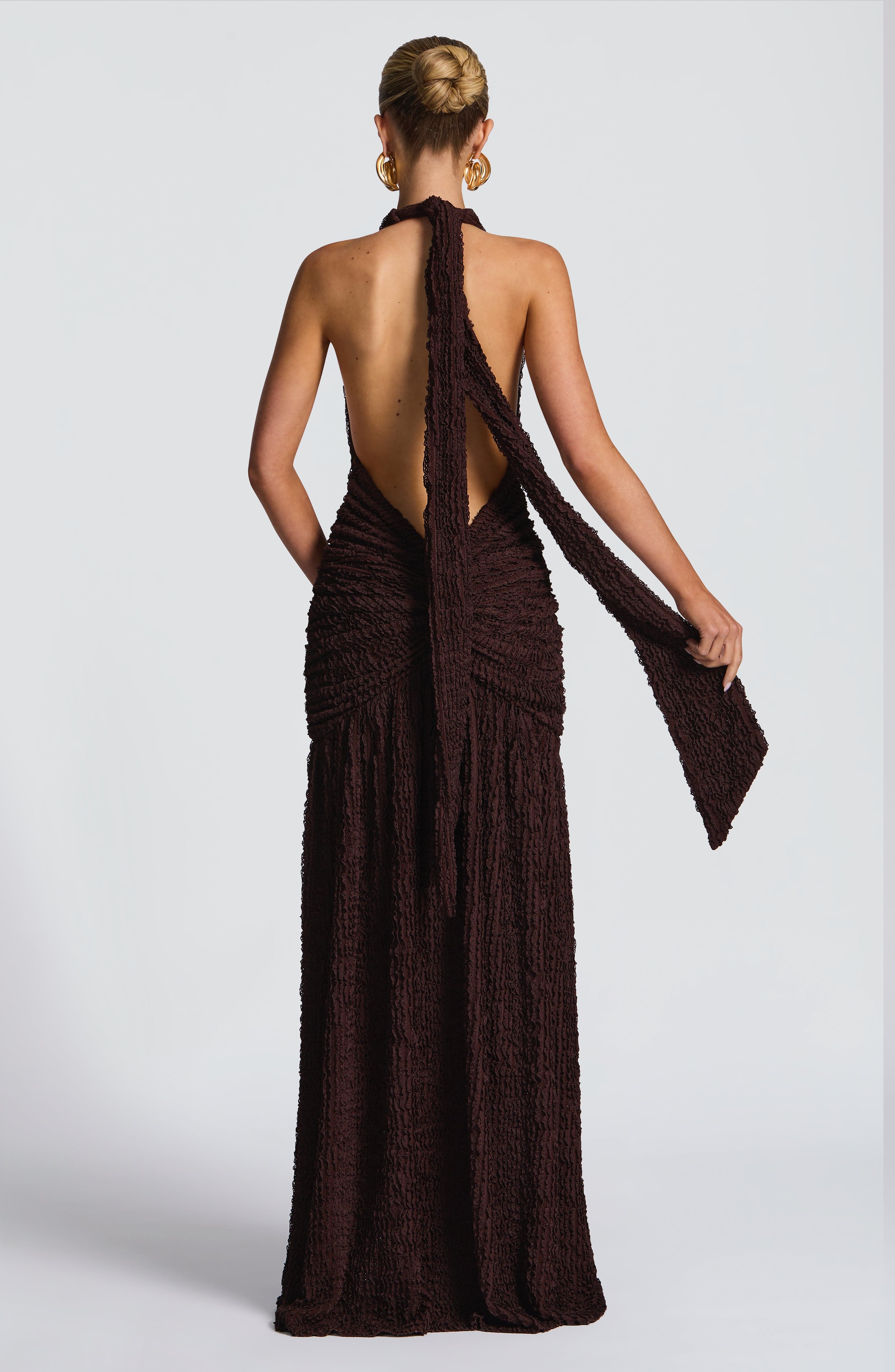 Luna Maxi Dress - Plum Brown