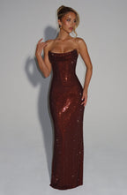 Angel Maxi Dress - Plum Brown