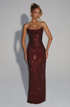 Angel Maxi Dress - Plum Brown