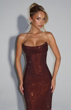 Angel Maxi Dress - Plum Brown