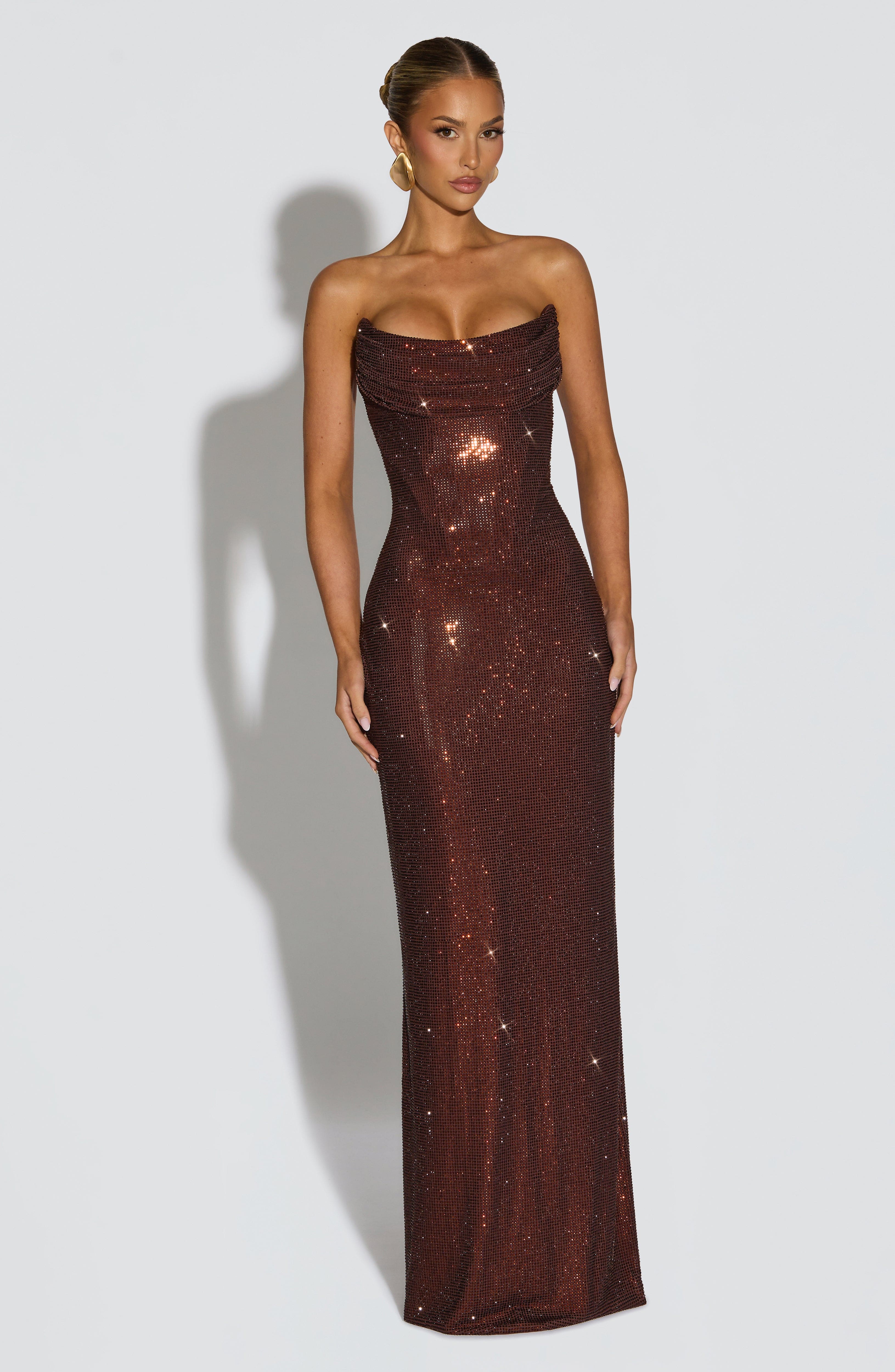 Angel Maxi Dress - Plum Brown