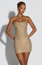 Amber Mini Dress - Gold