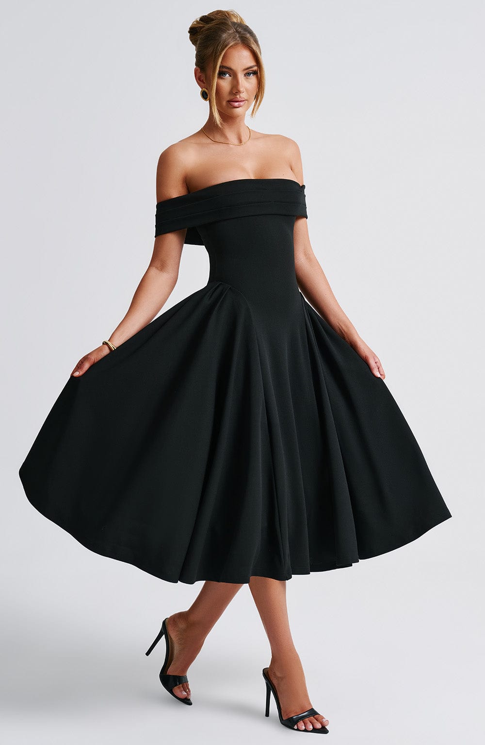 Lauren Midi Dress - Black