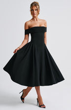 Lauren Midi Dress - Black