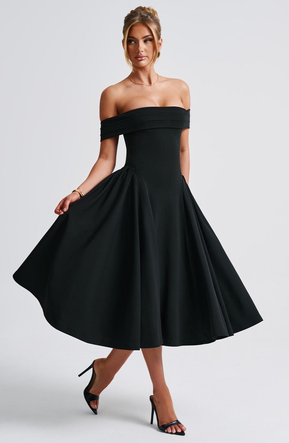 Lauren Midi Dress - Black