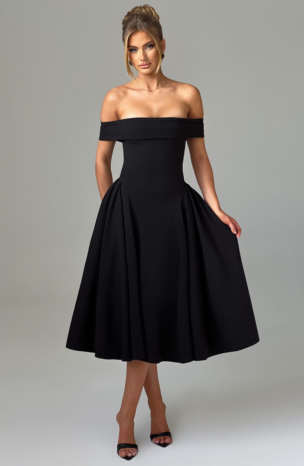 Lauren Midi Dress - Black