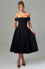 Lauren Midi Dress - Black