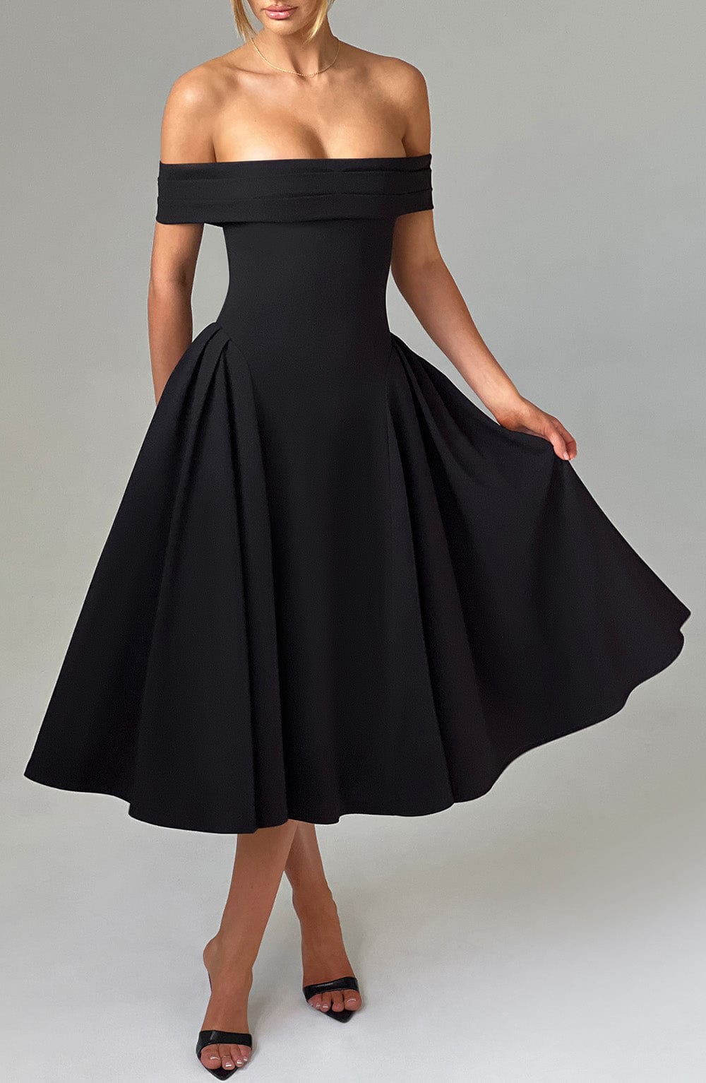Lauren Midi Dress - Black