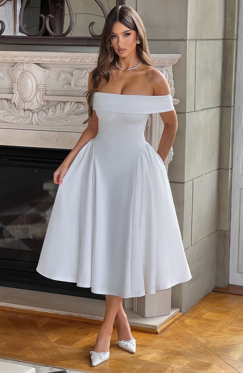 Lauren Midi Dress - Ivory