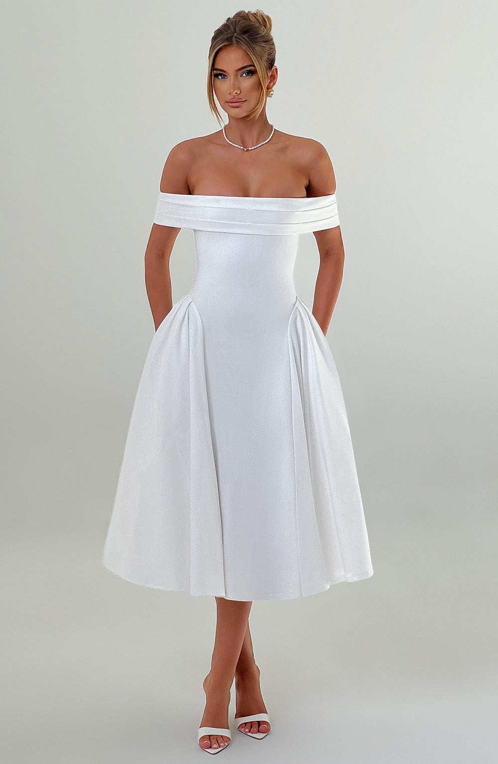 Lauren Midi Dress - Ivory