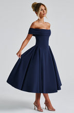 Lauren Midi Dress - Navy