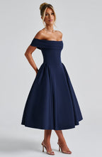 Lauren Midi Dress - Navy
