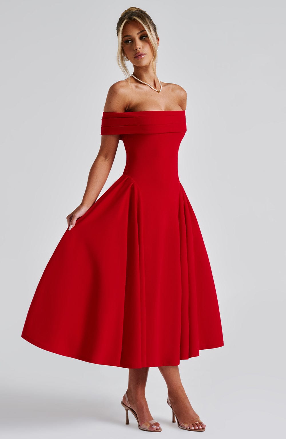 Lauren Midi Dress - Red