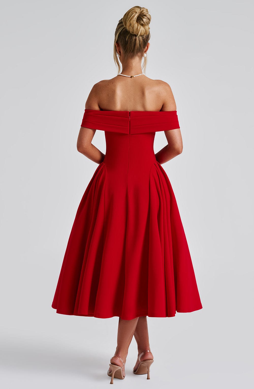 Lauren Midi Dress - Red