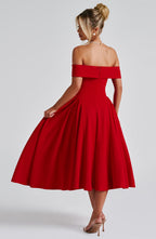 Lauren Midi Dress - Red