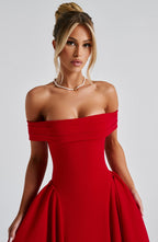 Lauren Midi Dress - Red