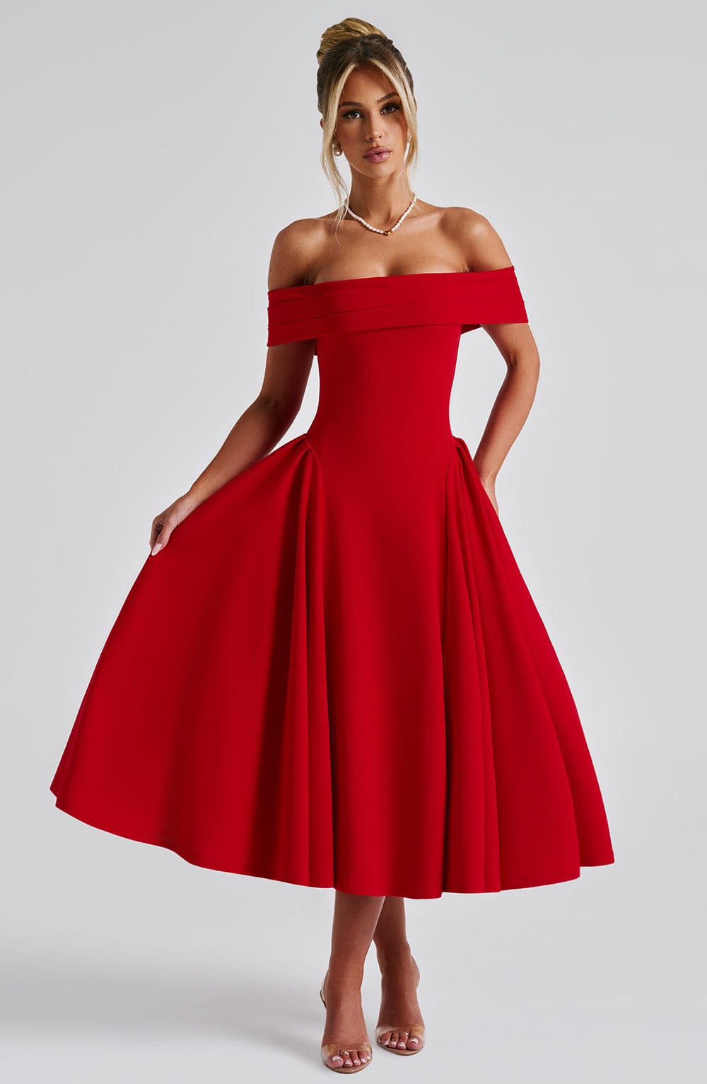 Lauren Midi Dress - Red