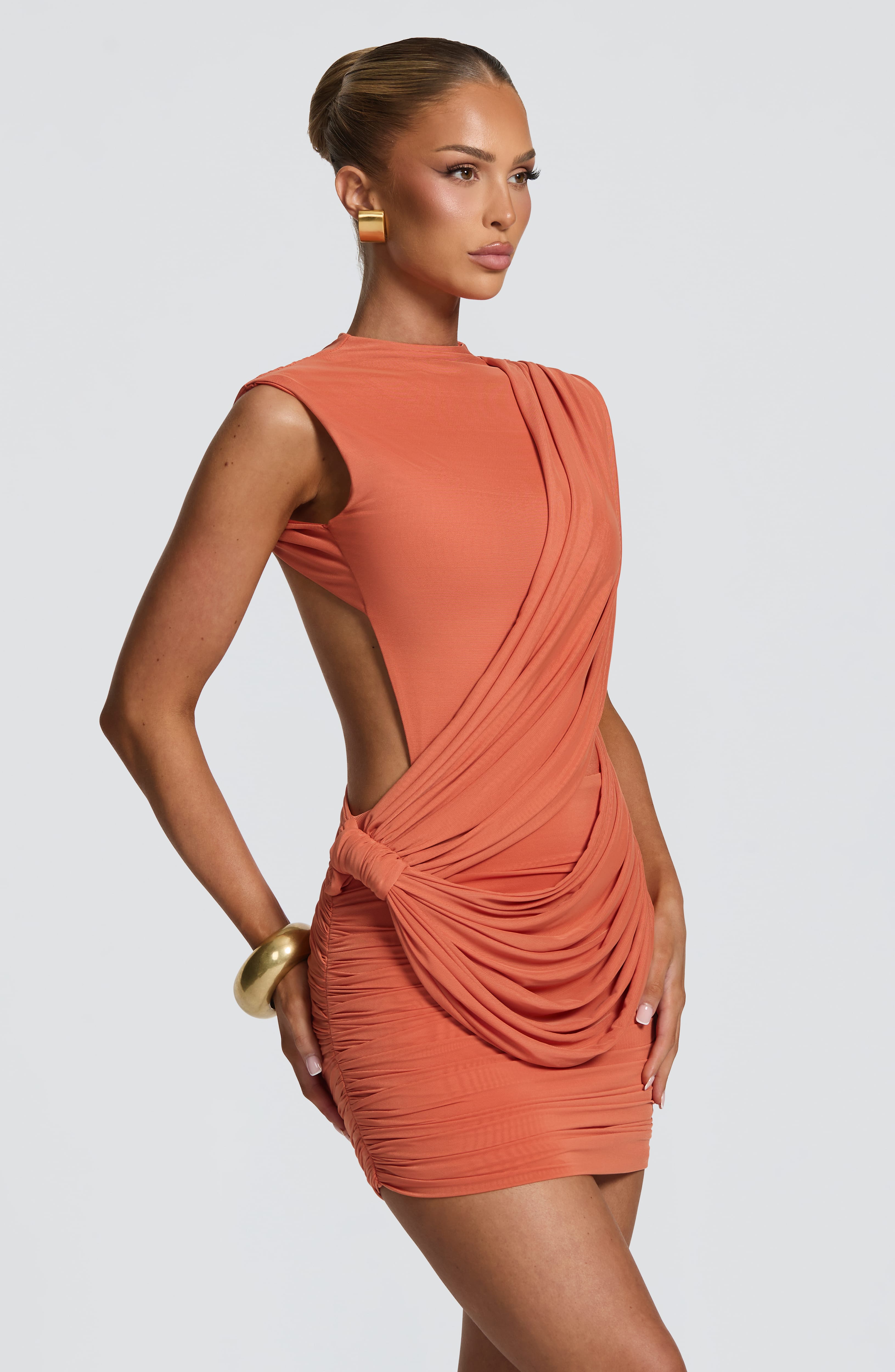 Lisa Mini Dress - Burnt Orange