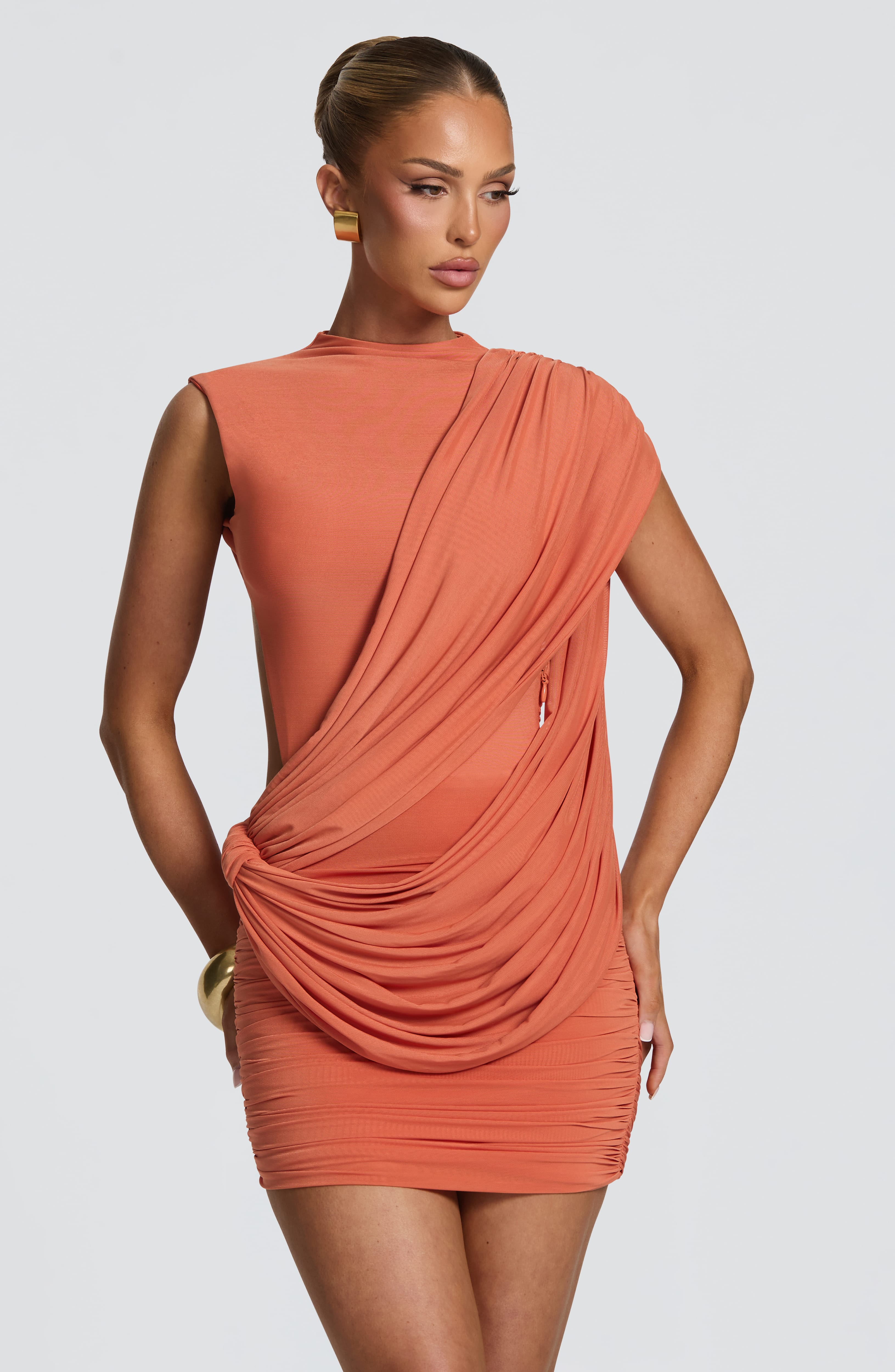 Lisa Mini Dress - Burnt Orange