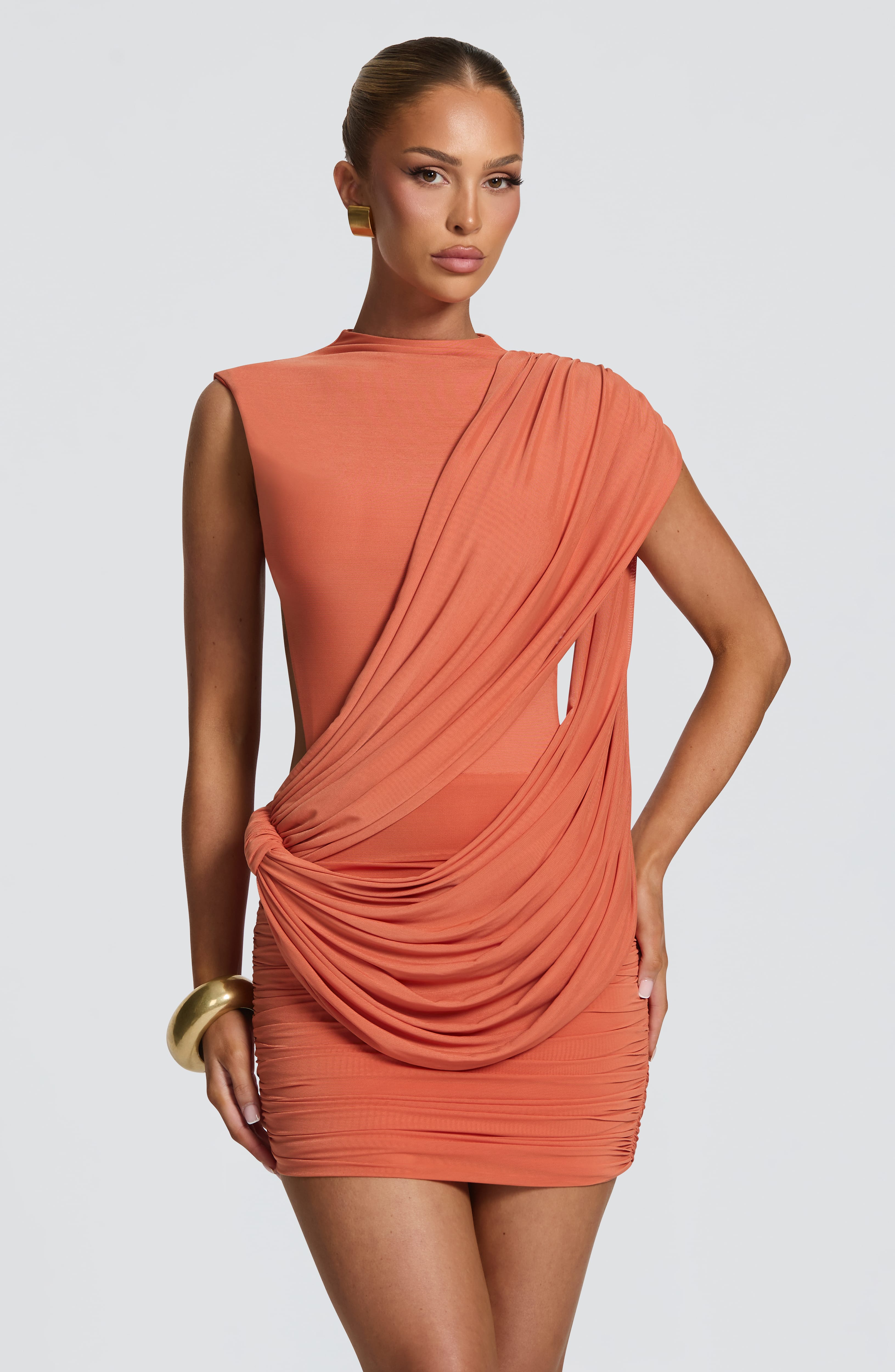 Lisa Mini Dress - Burnt Orange