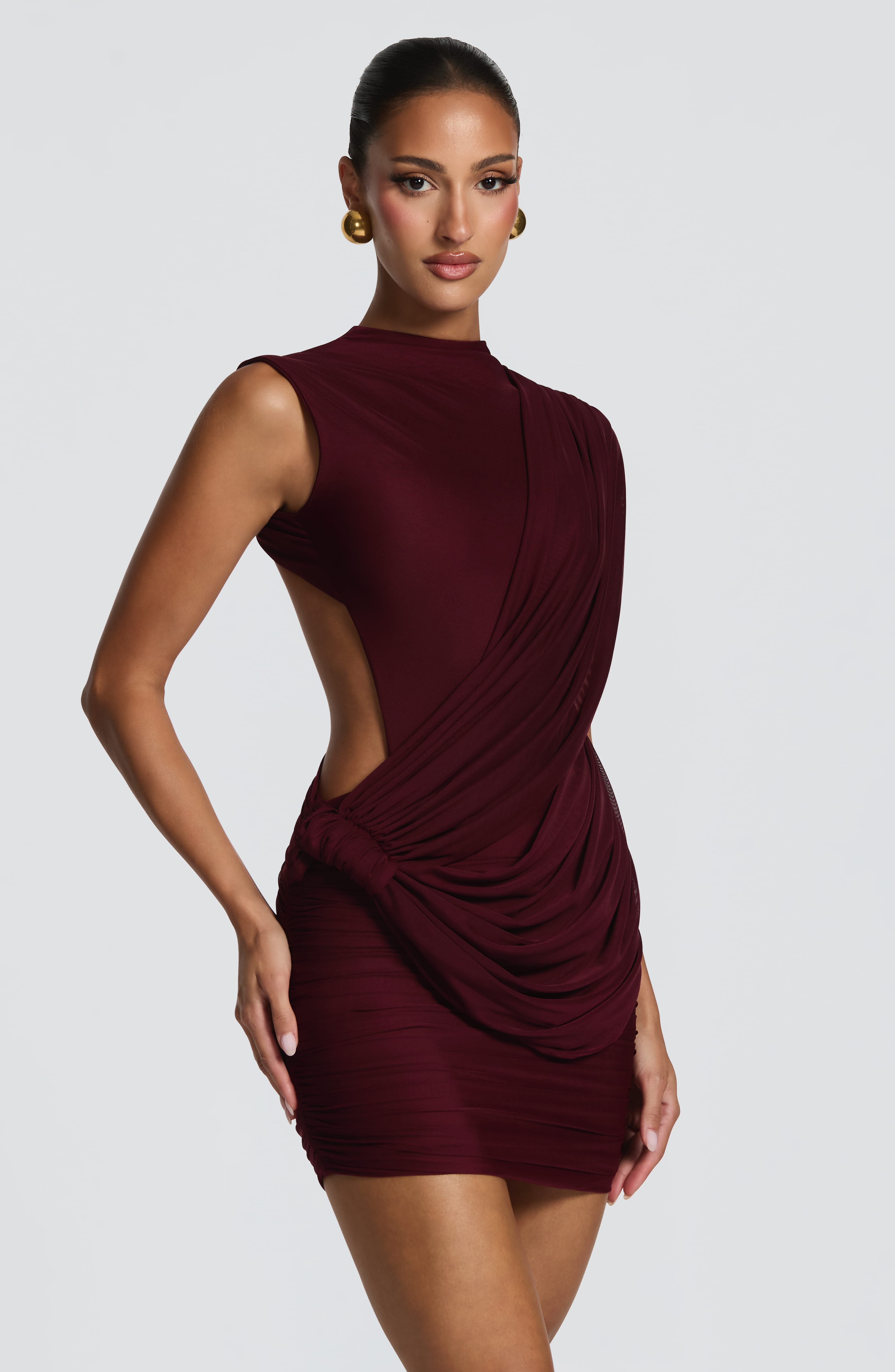 Lisa Mini Dress - Cherry Lacquer