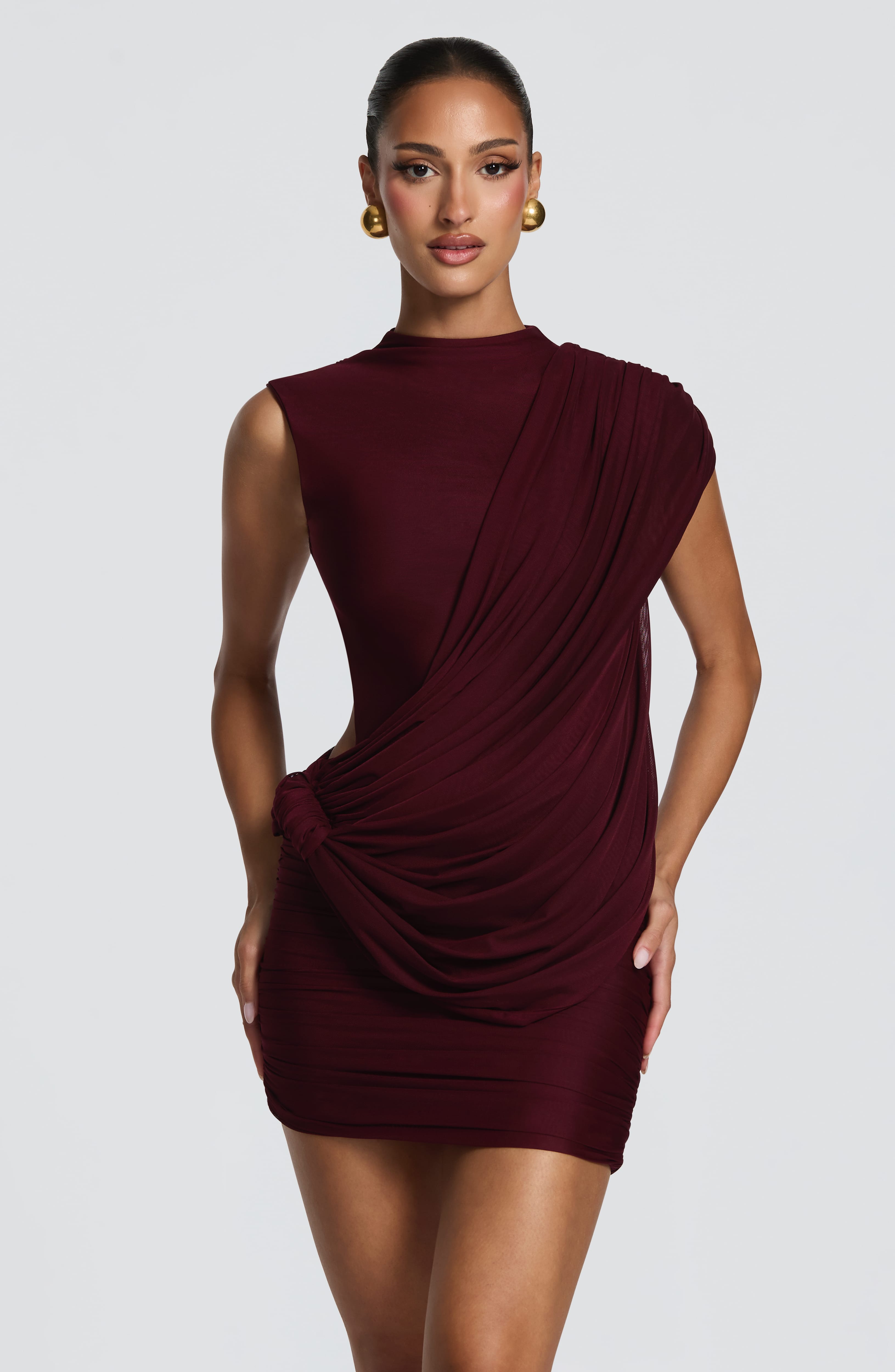 Lisa Mini Dress - Cherry Lacquer