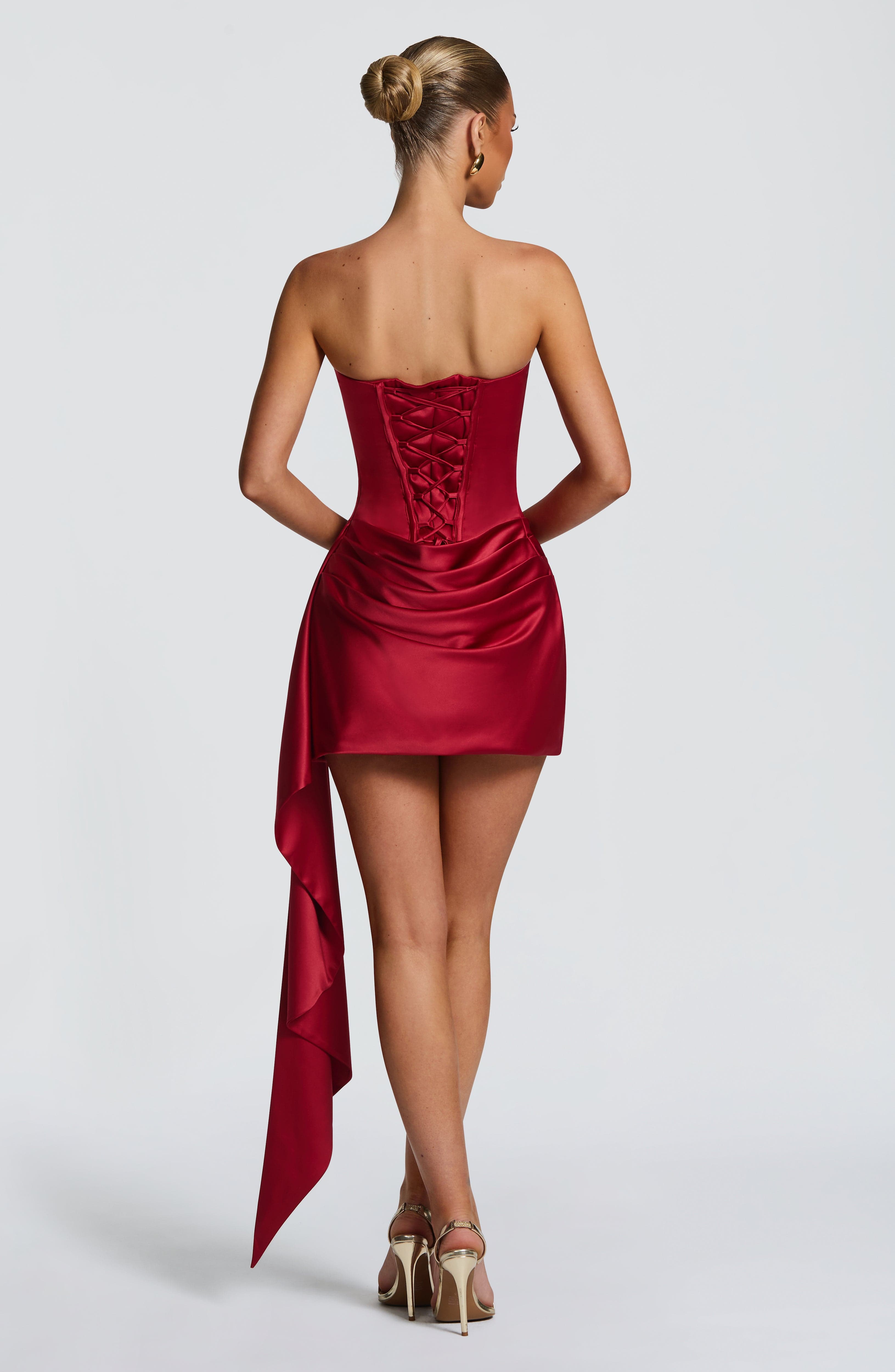 Sophie Mini Dress - Deep Red