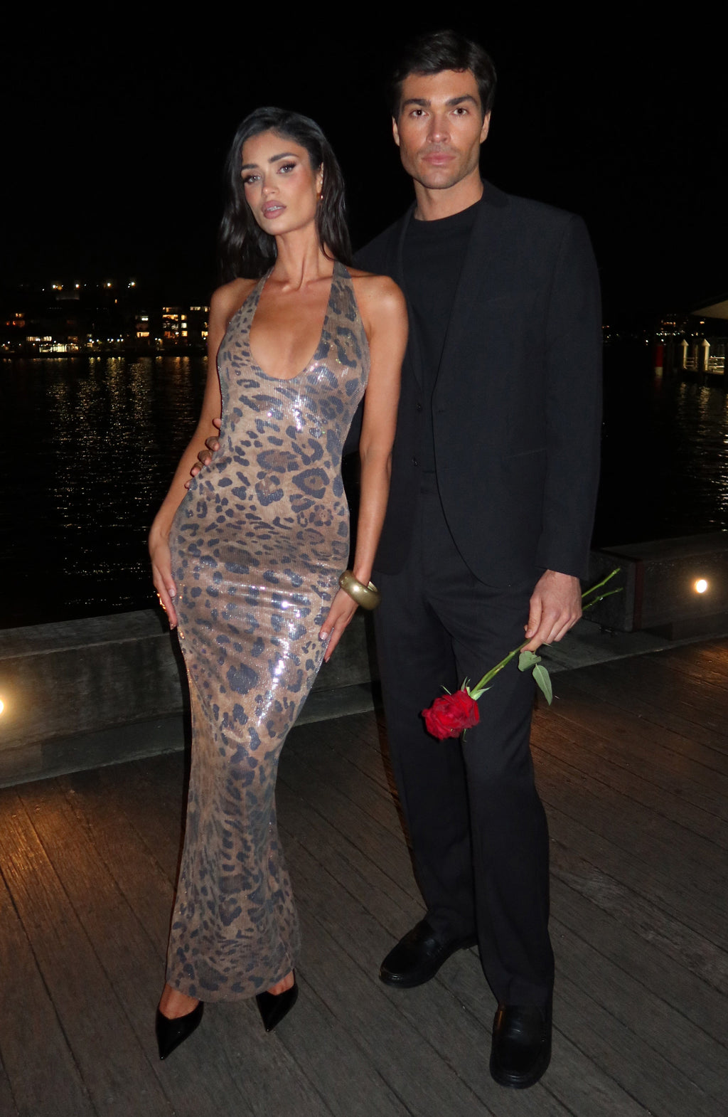 Hannah Maxi Dress - Sequin Leopard Print