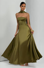 Magda Maxi Dress - Deep Olive