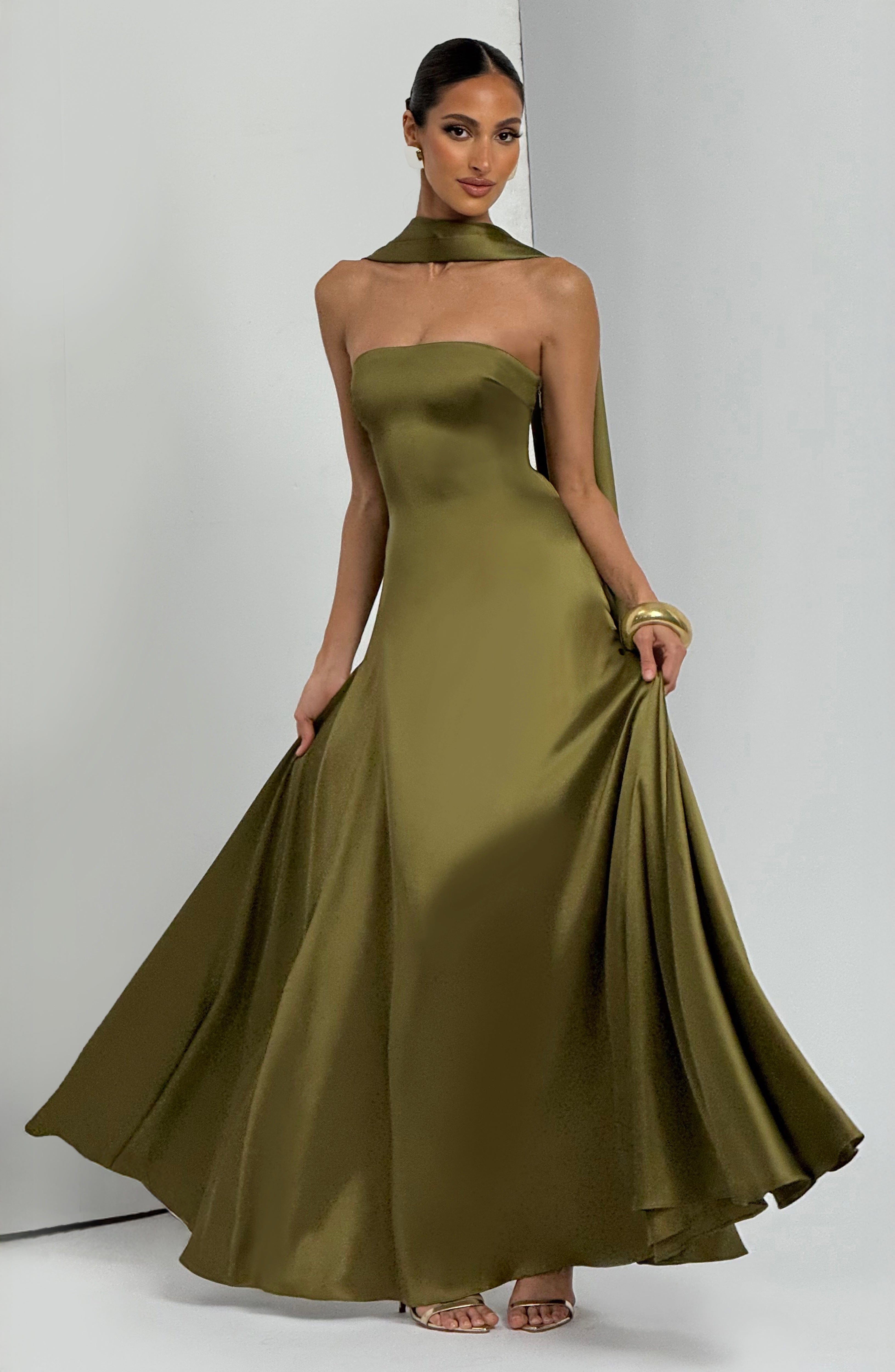 Magda Maxi Dress - Deep Olive