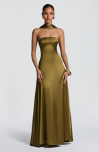 Magda Maxi Dress - Deep Olive