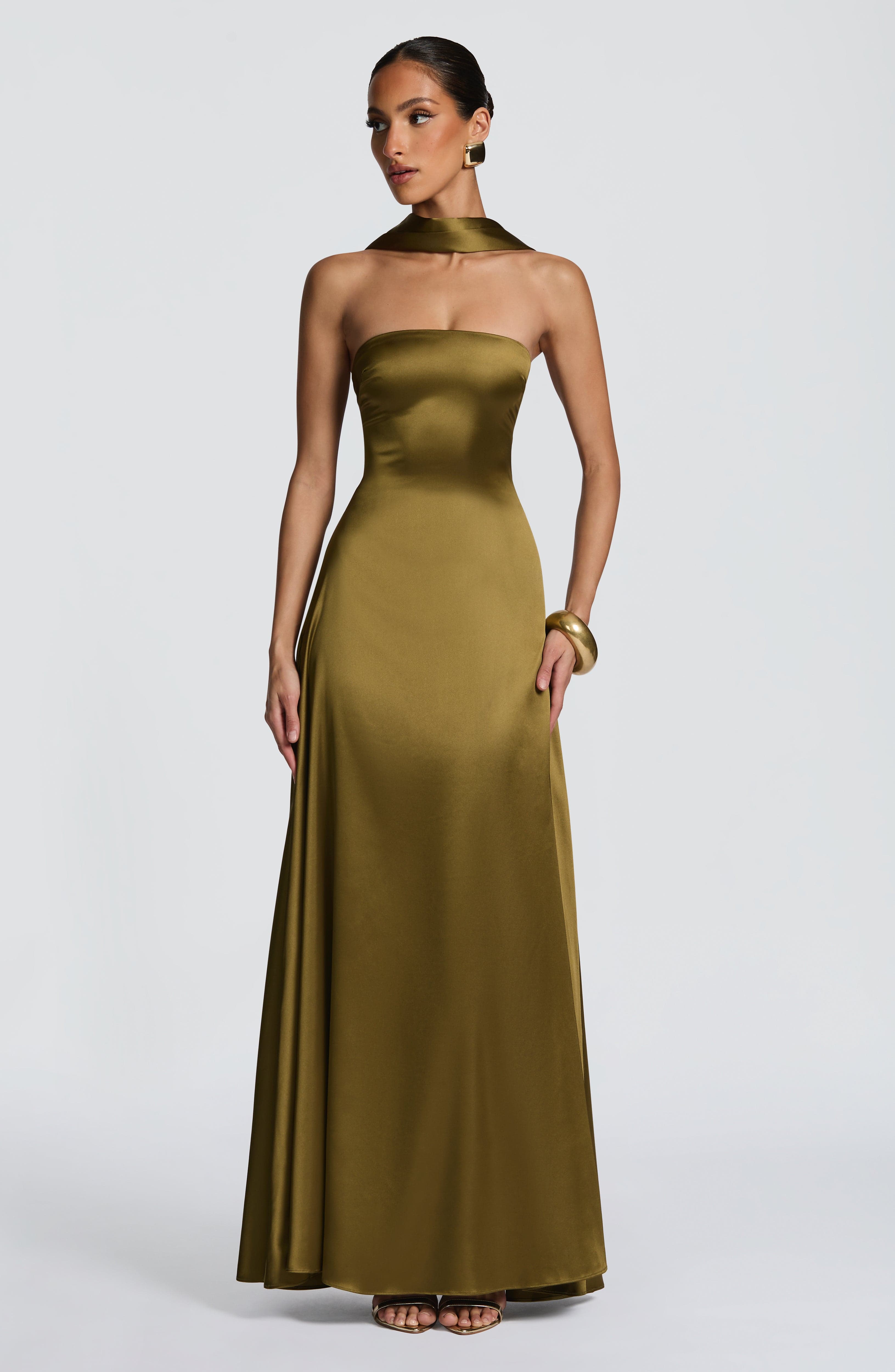 Magda Maxi Dress - Deep Olive