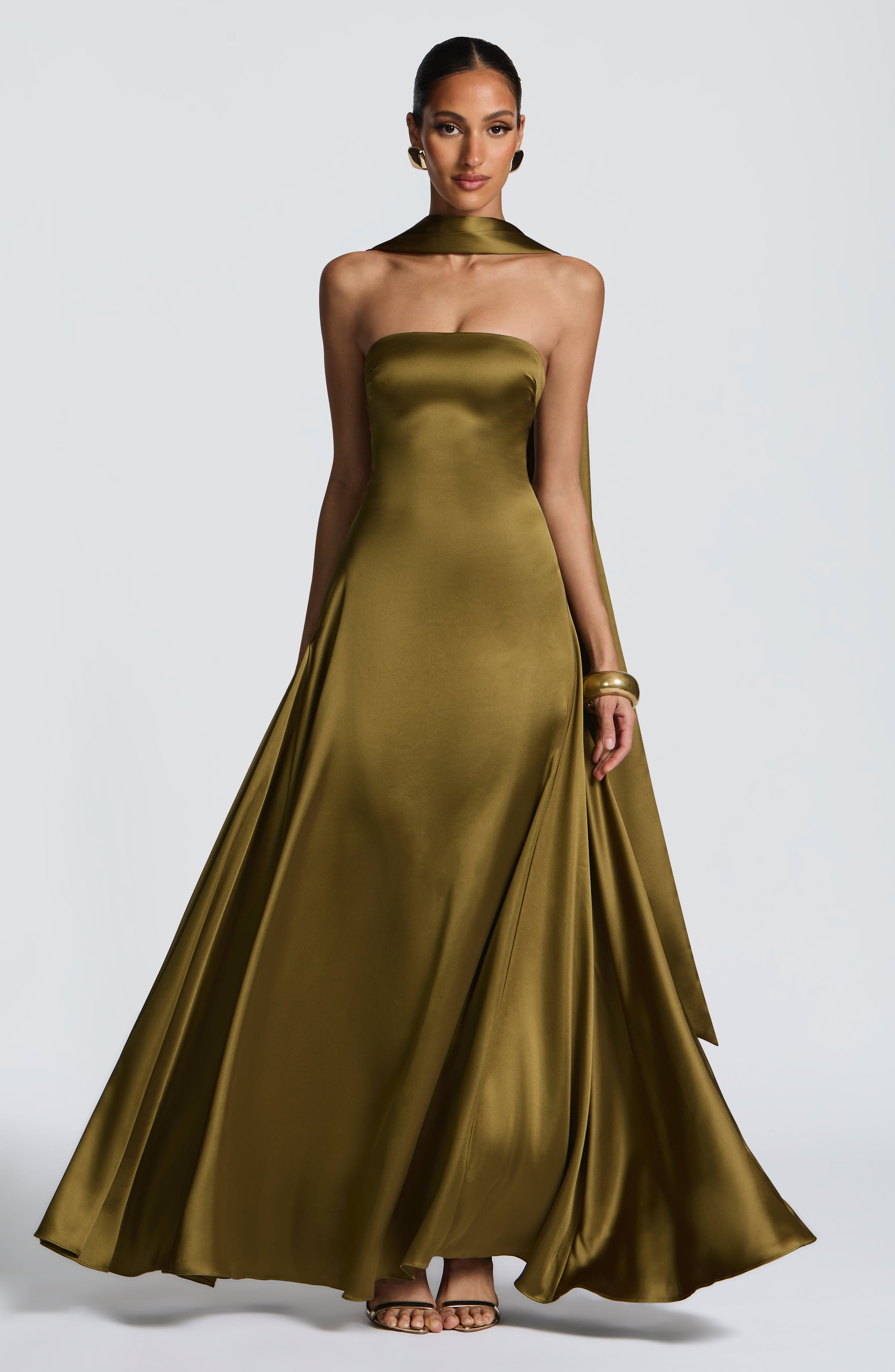Magda Maxi Dress - Deep Olive