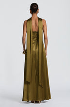 Magda Maxi Dress - Deep Olive