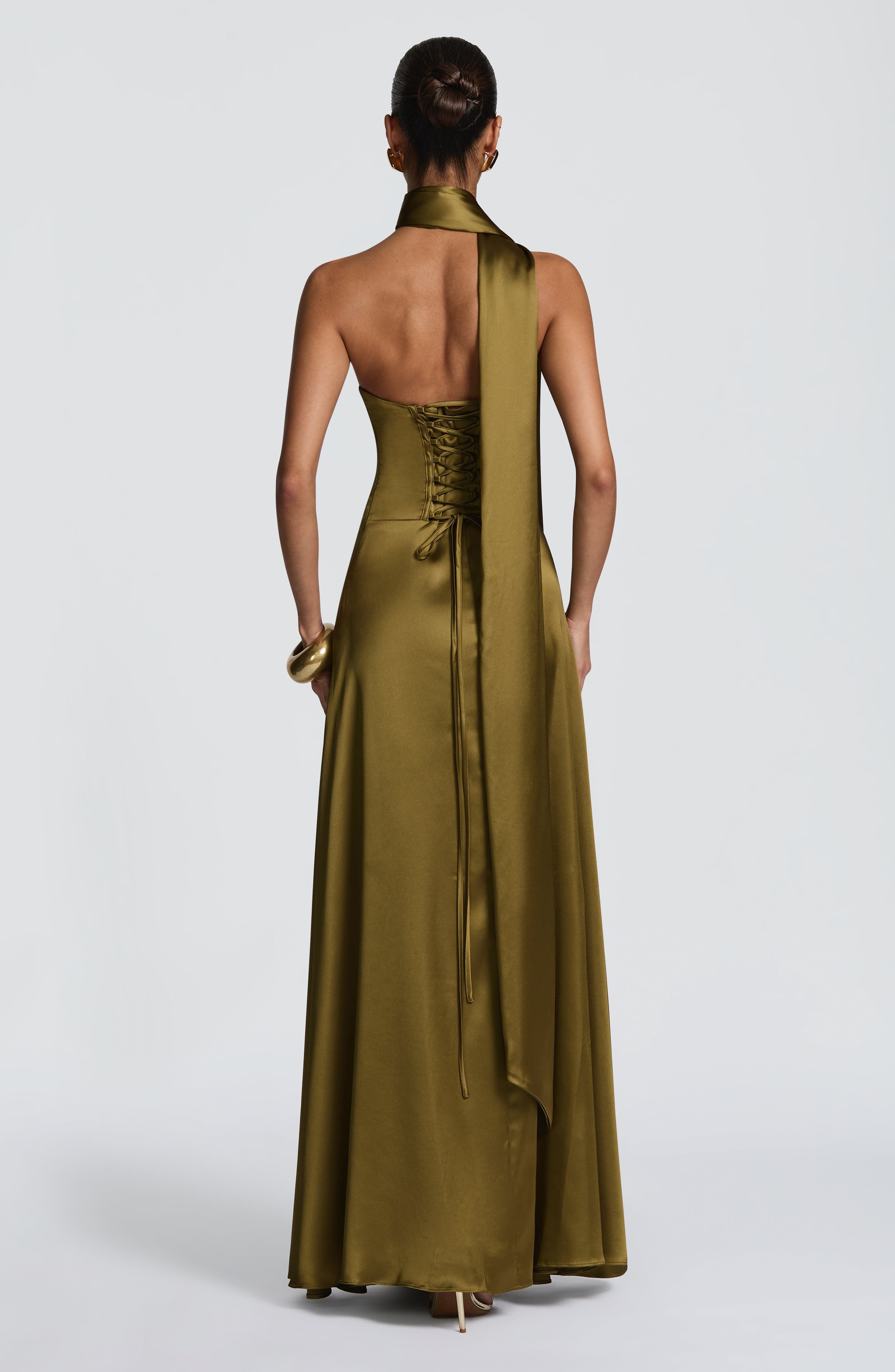 Magda Maxi Dress - Deep Olive
