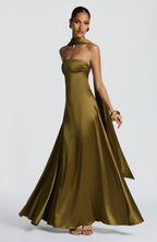 Magda Maxi Dress - Deep Olive