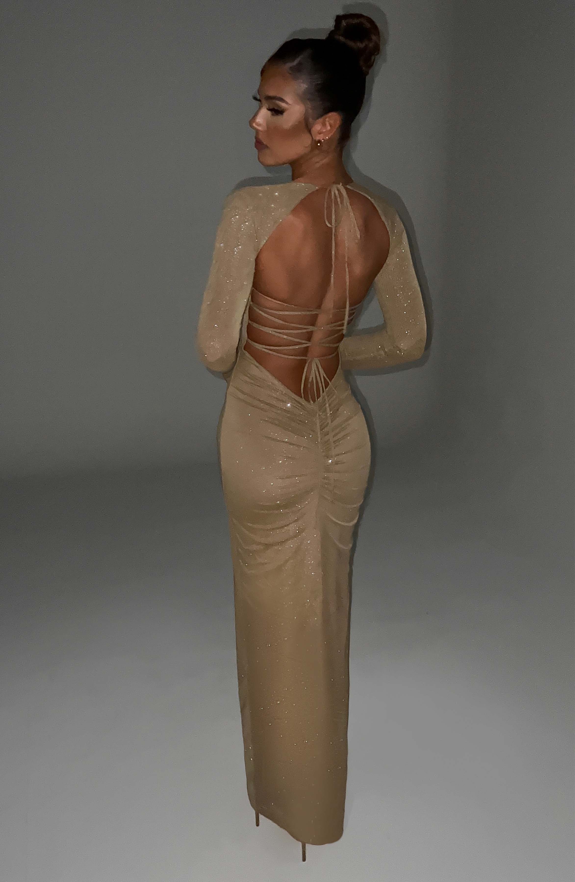 Eleonora Maxi Dress - Gold Sparkle