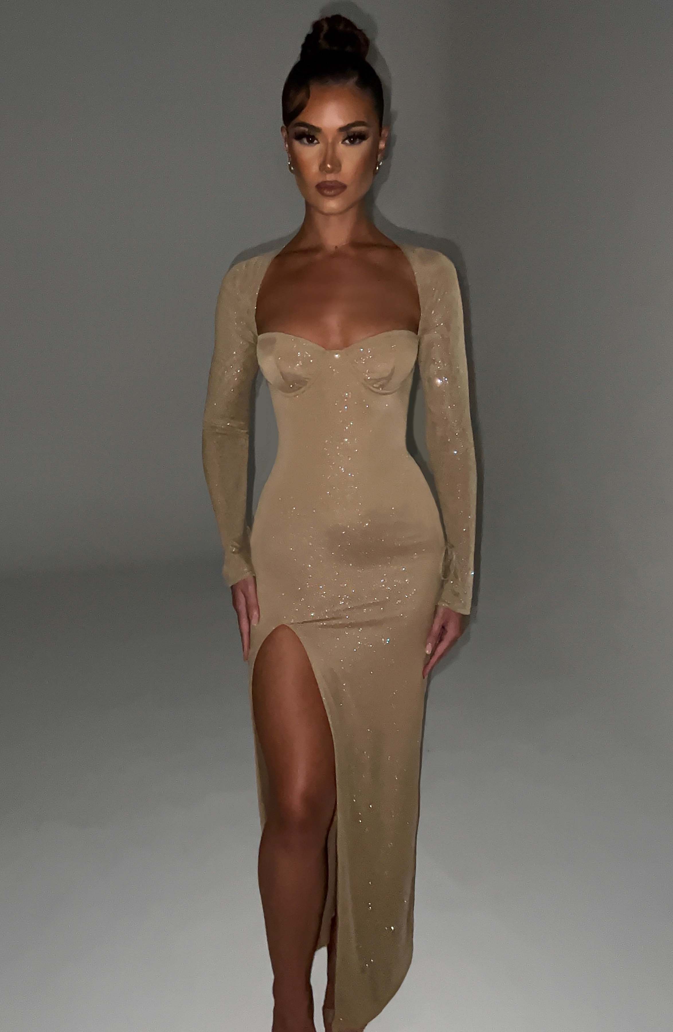 Eleonora Maxi Dress - Gold Sparkle