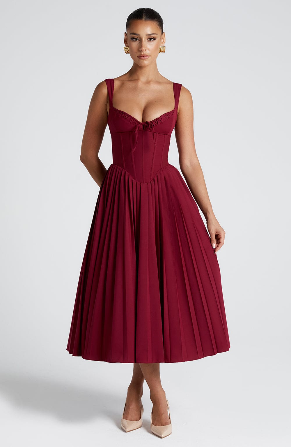 Amber Midi Dress - Berry