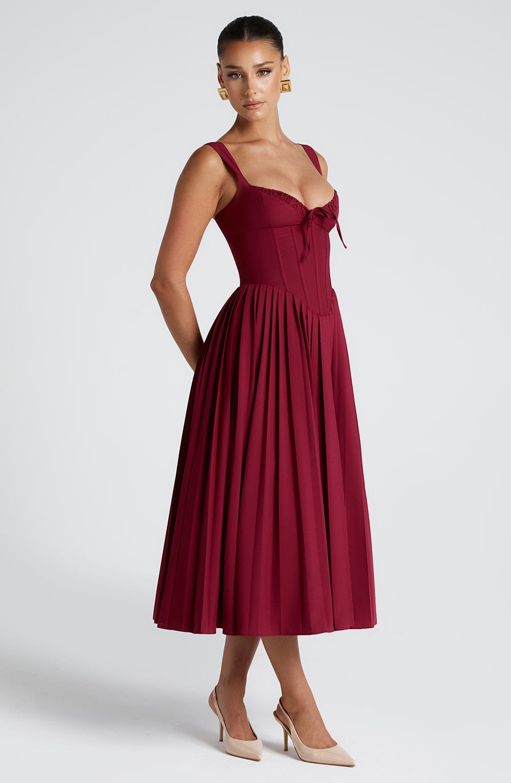Amber Midi Dress - Berry