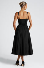 Amber Midi Dress - Black/White