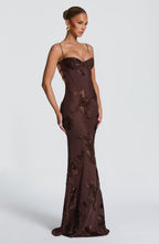 Maya Maxi Dress - Plum Brown