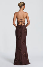 Maya Maxi Dress - Plum Brown