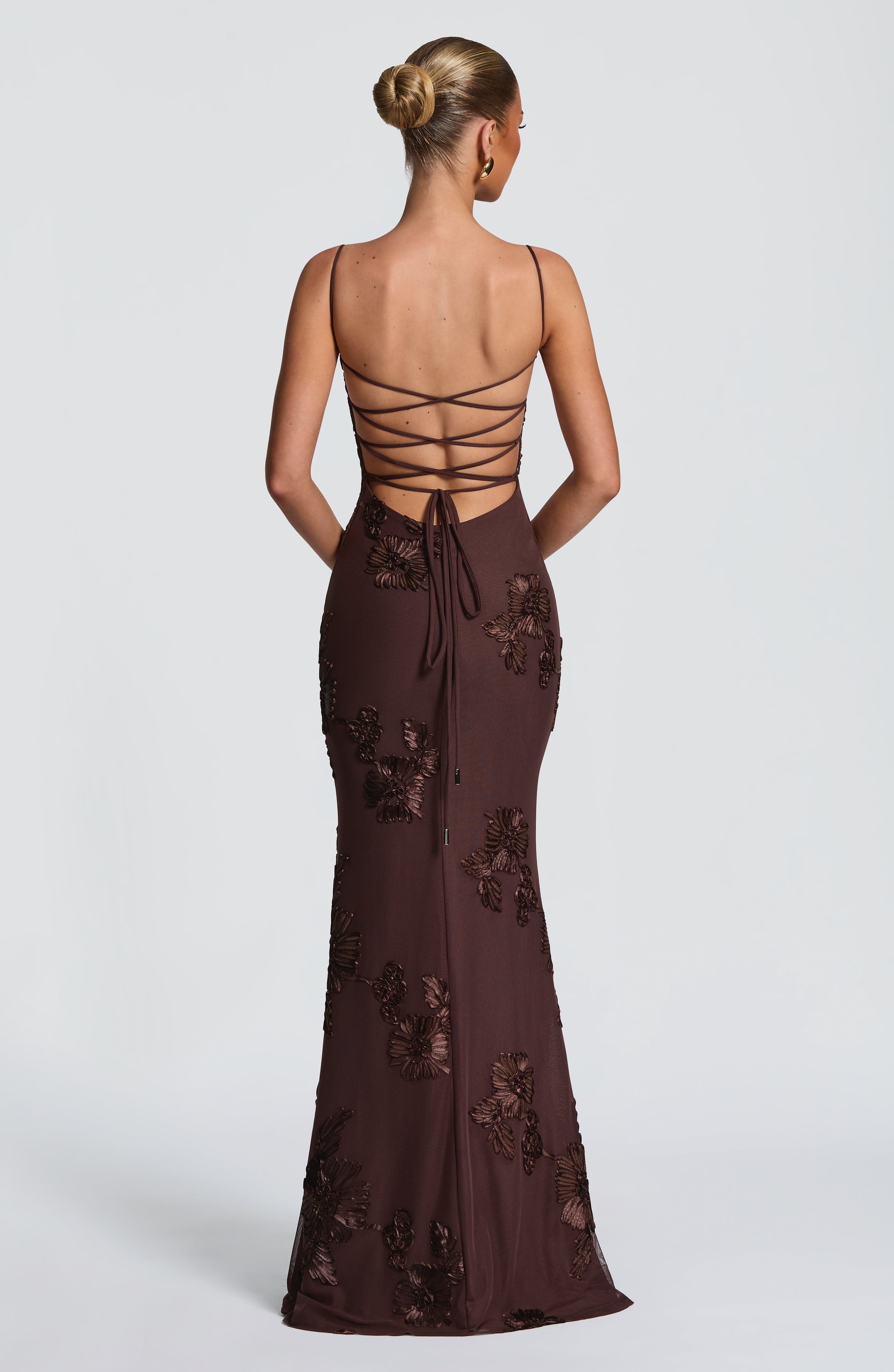 Maya Maxi Dress - Plum Brown