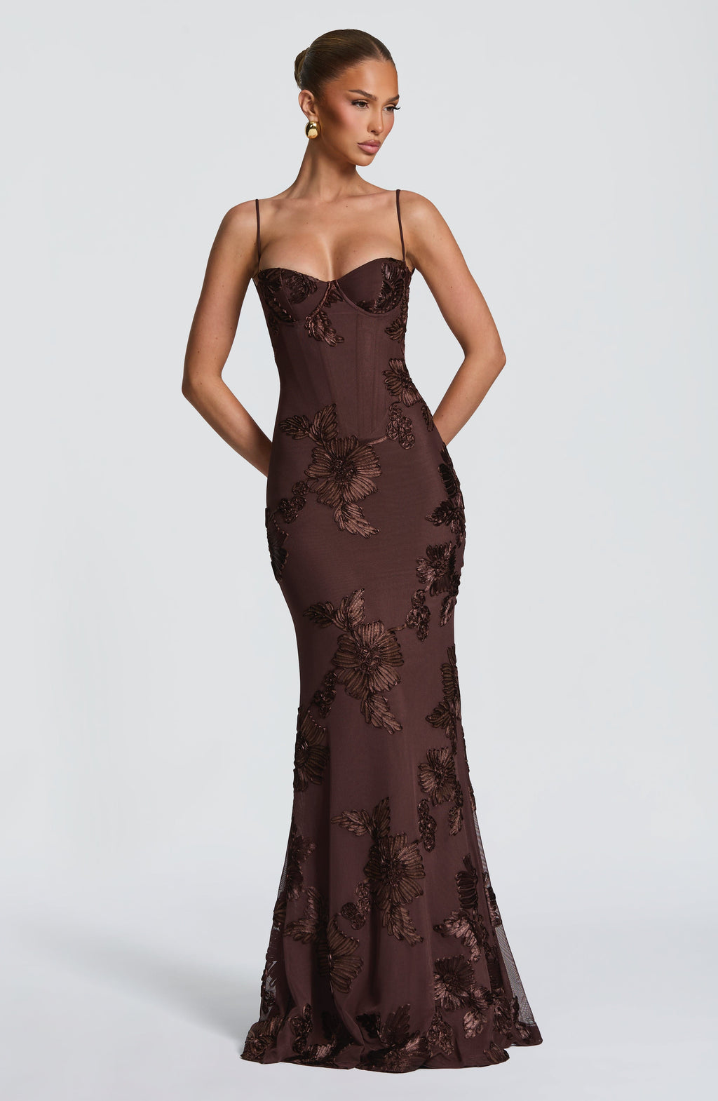 Maya Maxi Dress - Plum Brown