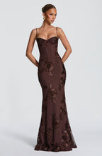 Maya Maxi Dress - Plum Brown
