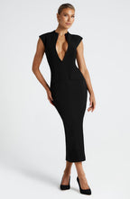Lisa Midi Dress - Black